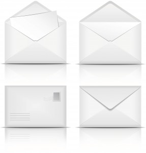 Set of White envelopes.